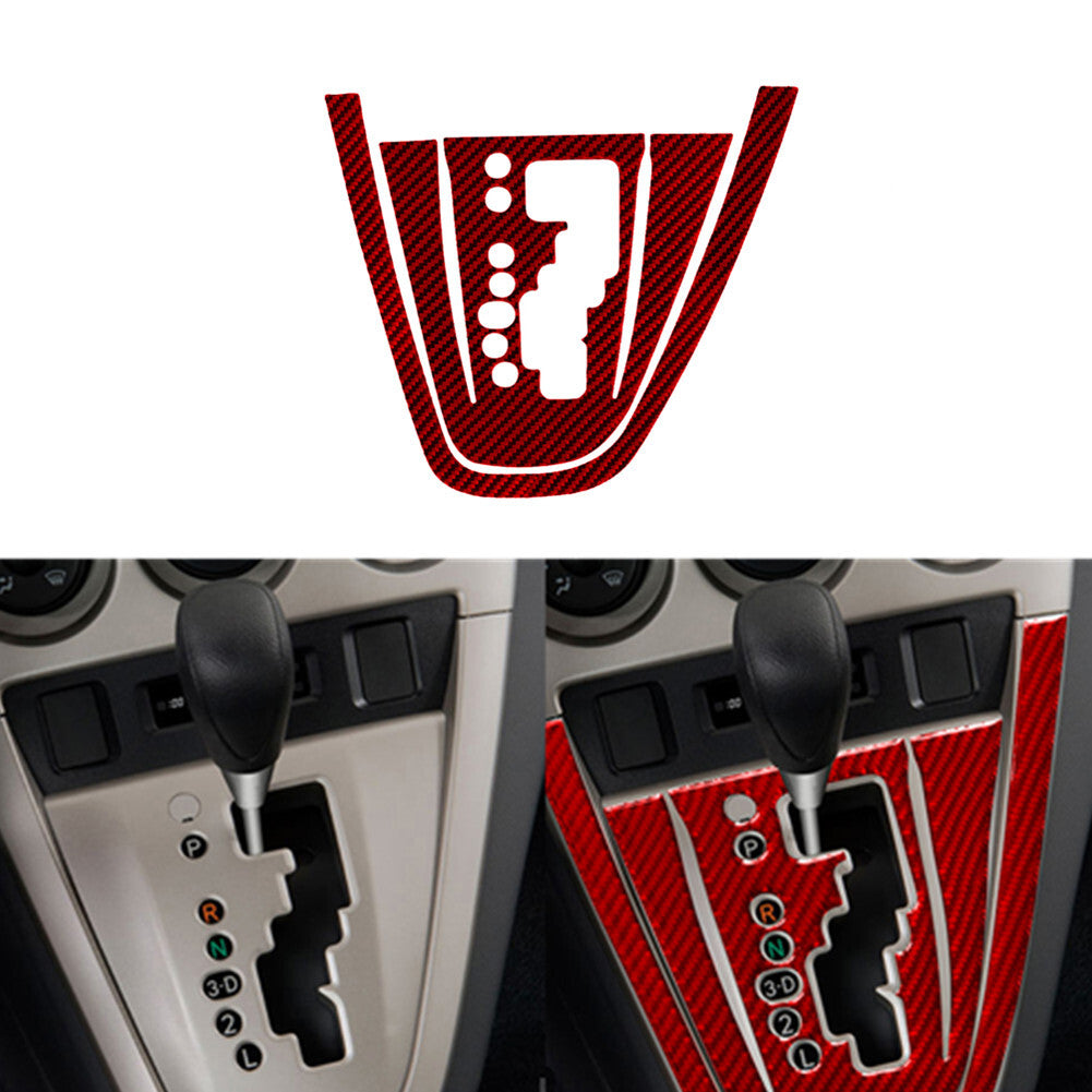 2X Red Carbon Fiber Gear Shift Panel Frame Cover Trim for Toyota Matrix 2009-14
