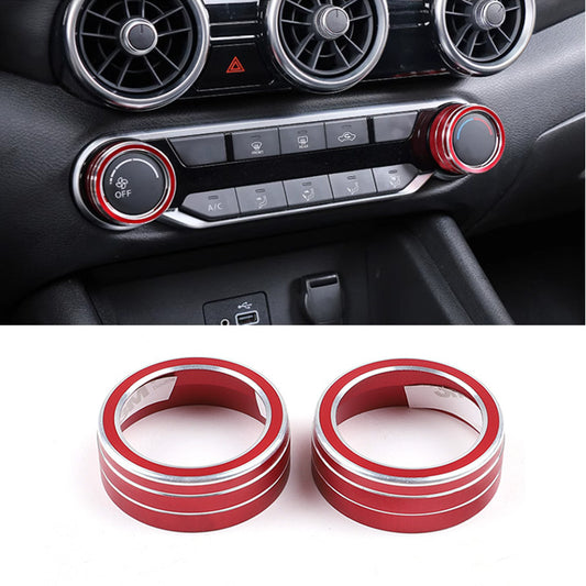Suitable for Nissan Sentra 2020-2024, red console air conditioning control knob ring cover.