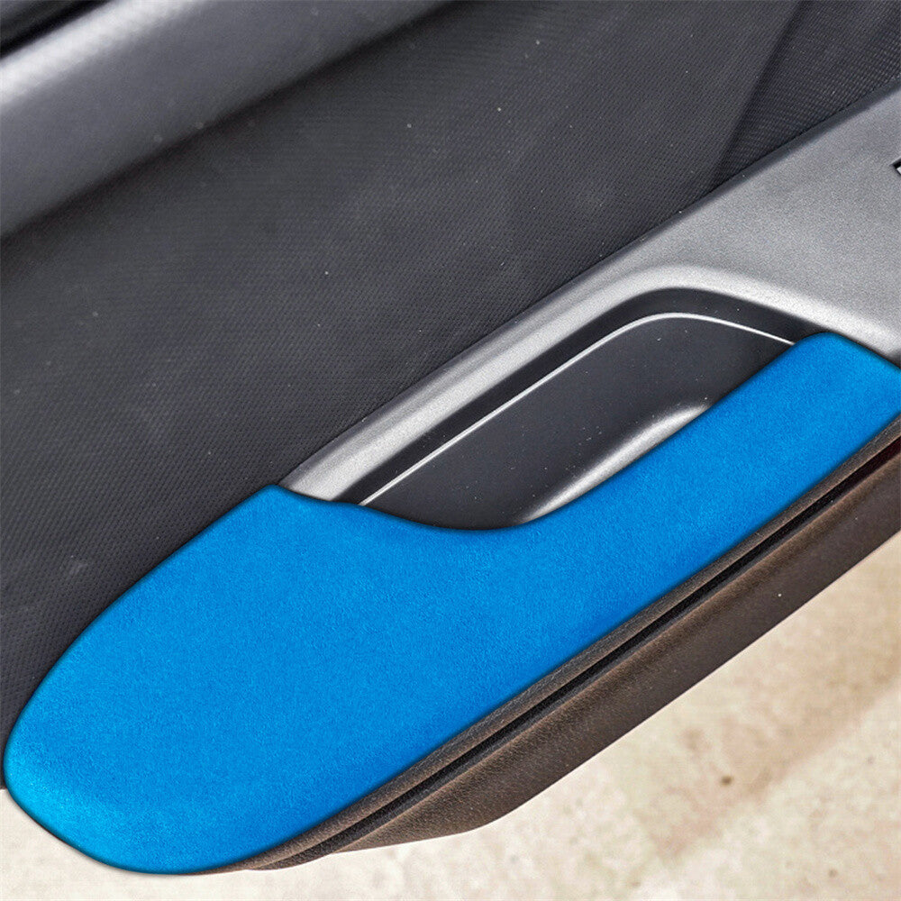 4¡ÁSuede Blue Interior Door Armrest Panel Trim Kit for Honda for Civic 10th 2016-2021