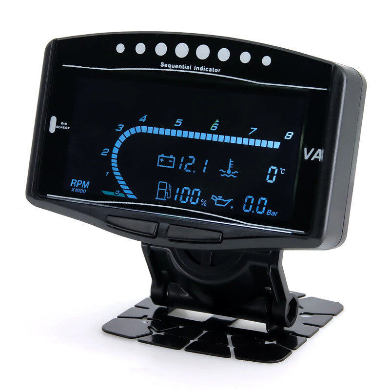 5 In 1 12V24V Car LCD Instrument Panel Water Temp Tachometer LED Digital Gauge