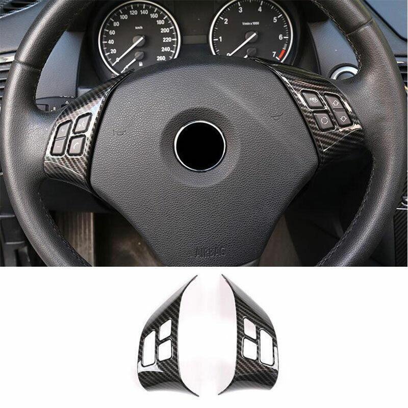 ABS Carbon Fiber Steering Wheel Button Cover Trim for BMW 3-Series E90 2005-2012