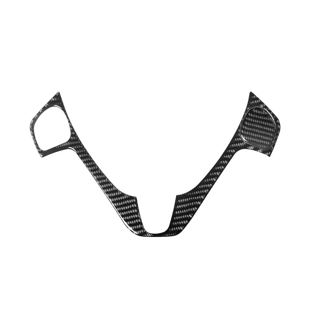 2Pcs Carbon Fiber Steering Wheel Accent Cover Trim for Ford Fiesta 2011-2015