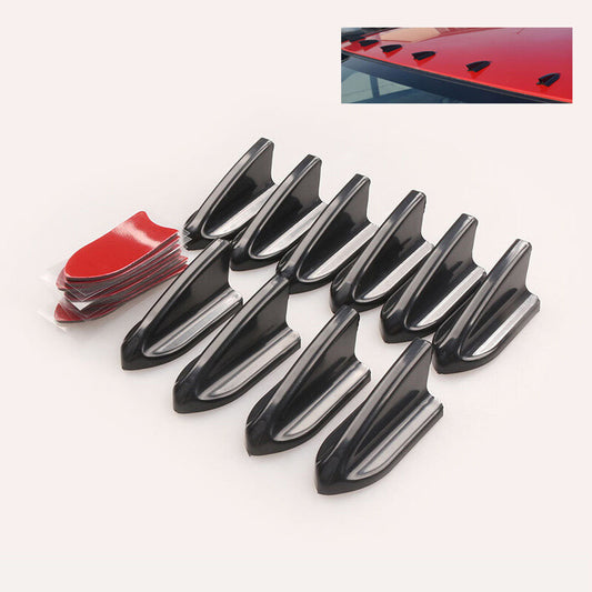 10pcs Shark Fin Diffuser Vortex Generator Universal Car Roof Spoiler Bumper BK