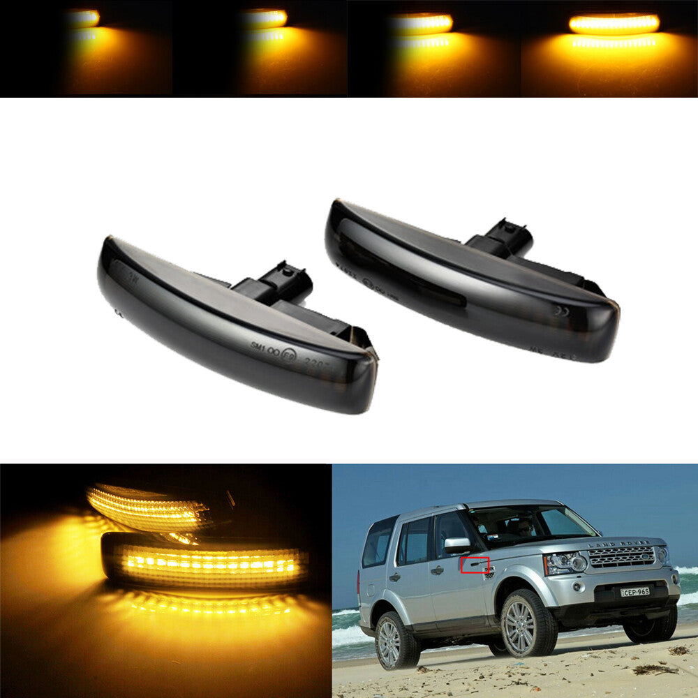 2xDynamic LED Side Turn Indicator Light for Land Rover Discovery 3 4 Freelander2