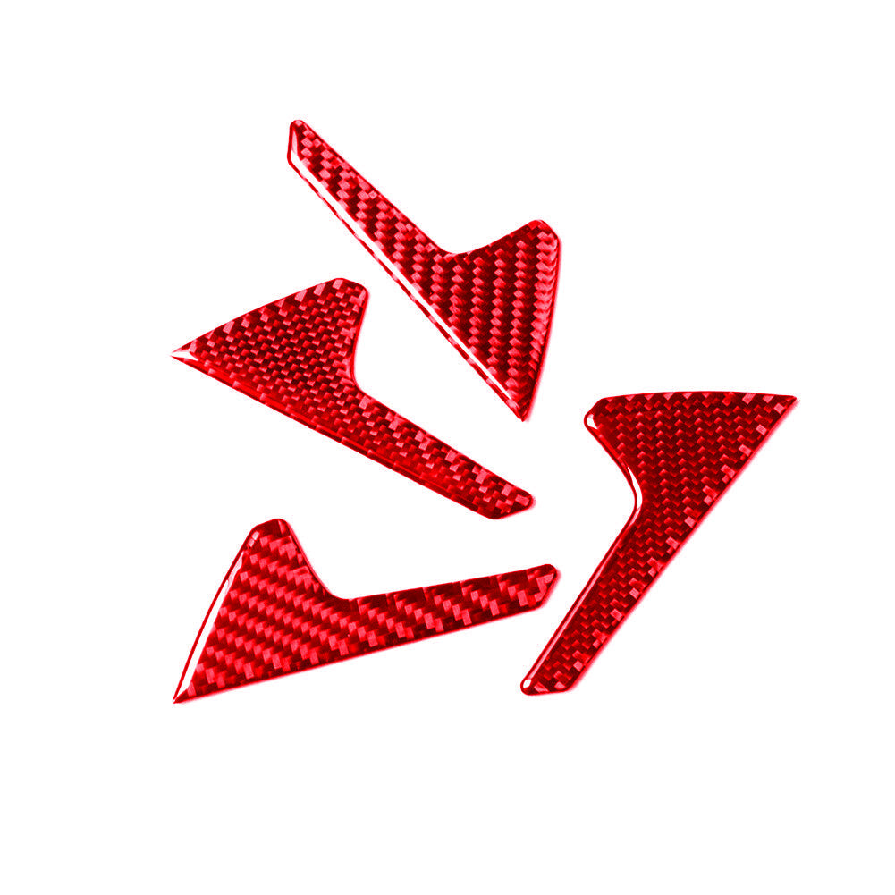 4Pcs Red Carbon Fiber Interior Door Handle Trim Cover for VW for Golf MK7 2014-2019