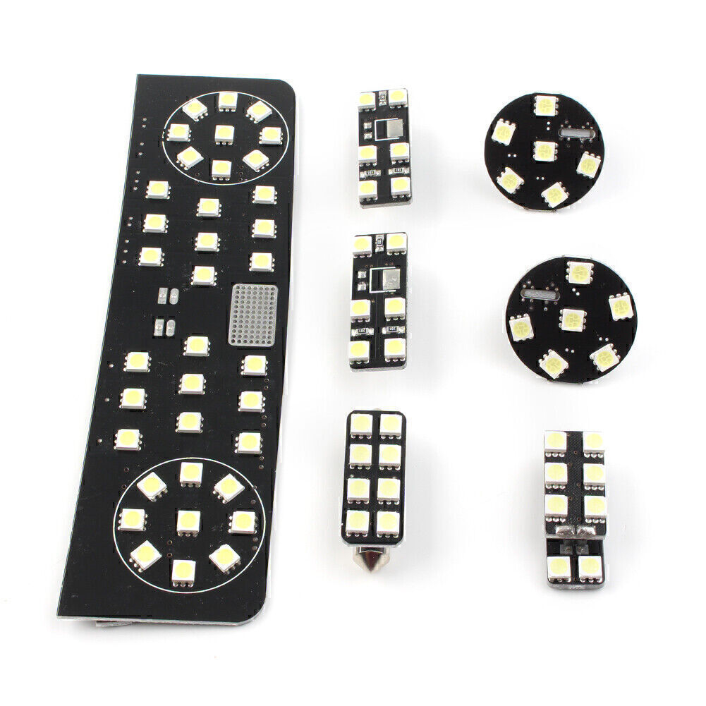 for VW for Golf 6 7x Bright White Car Interior LED Dome Map Reading Lights Kit