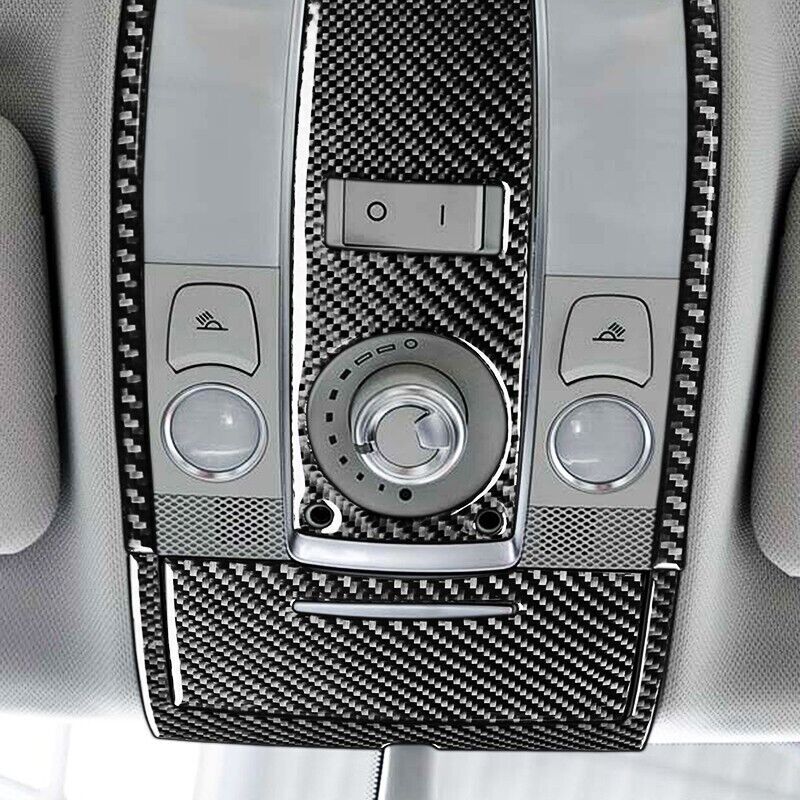 Real Carbon Fiber Car Reading Lights Panel Cover Trim for Audi for A6 S6 2005-2011