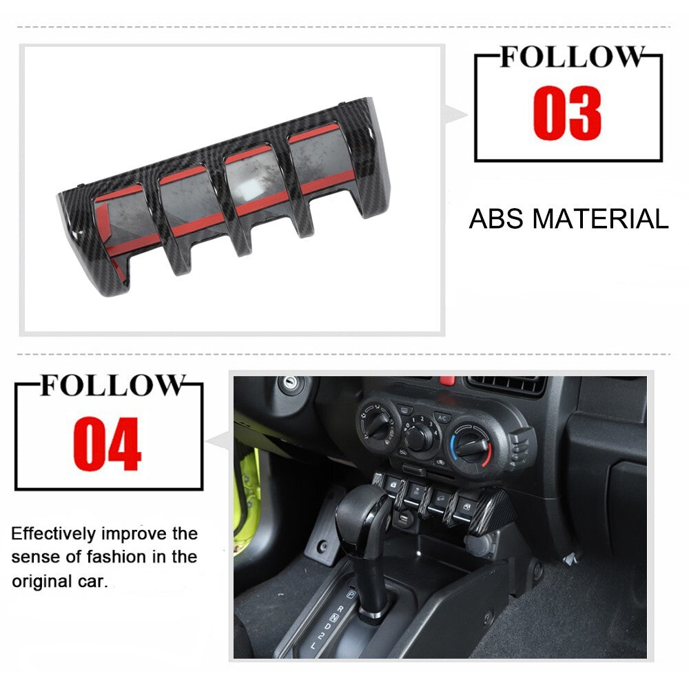 Carbon ABS Window Lift Switch Button Panel Cover Trim for Suzuki for Jimny 2019-2023