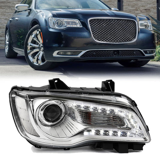 For 2015-2023 for Chrysler 300 Chrome Halogen LED DRL Projector Headlight Passenger