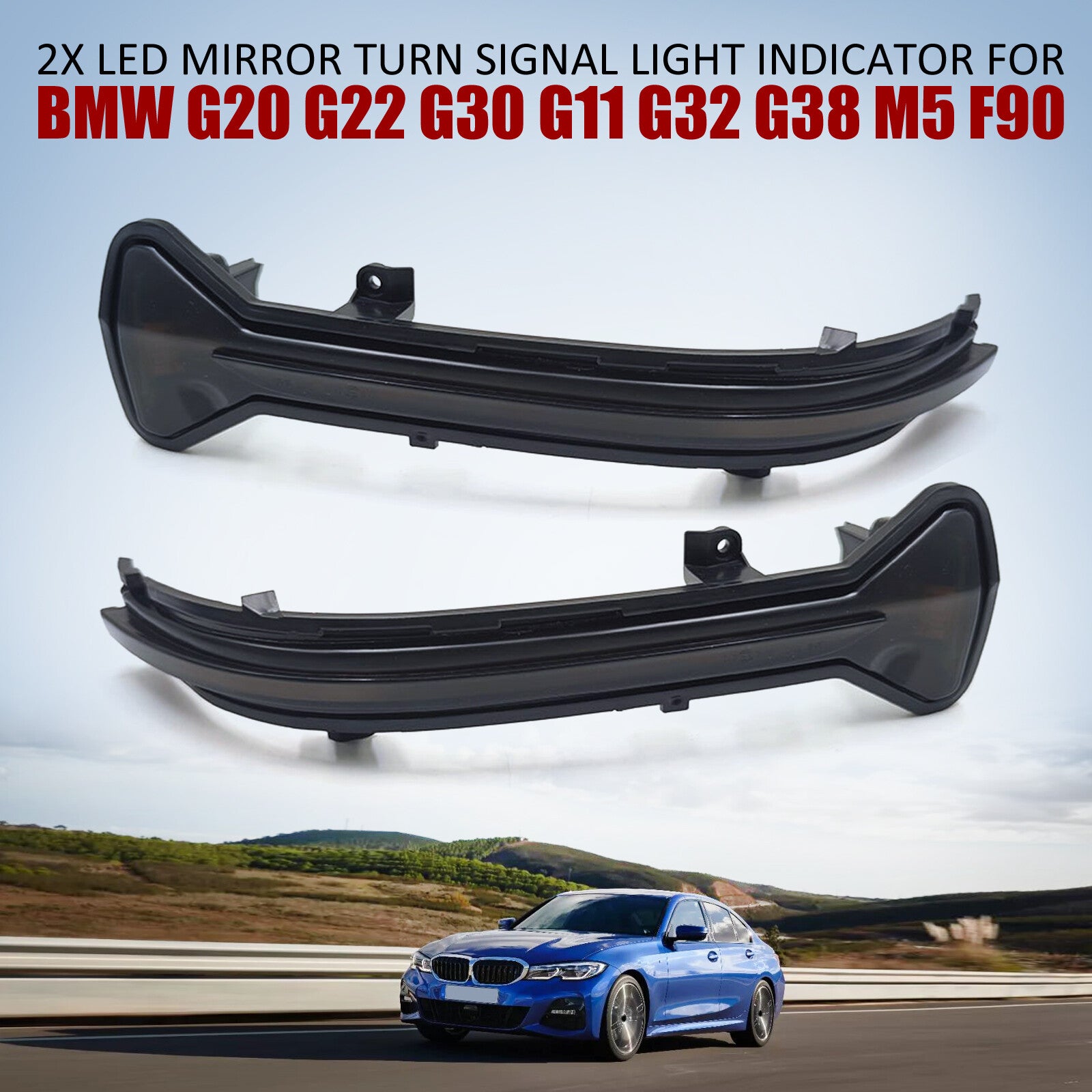 2x LED Mirror Turn Signal Light Indicator for BMW G30 G31-G32 G11 G12 M5 F90