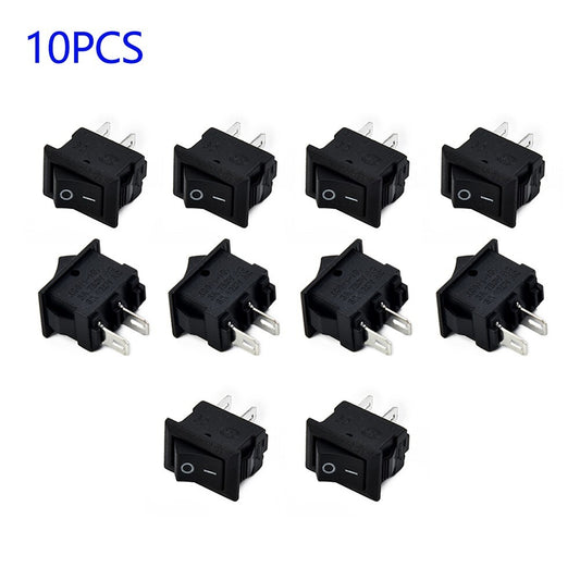 10x/lot 2-pin SPST switch for cars, trucks, and ships - round rocker DC 12V kit