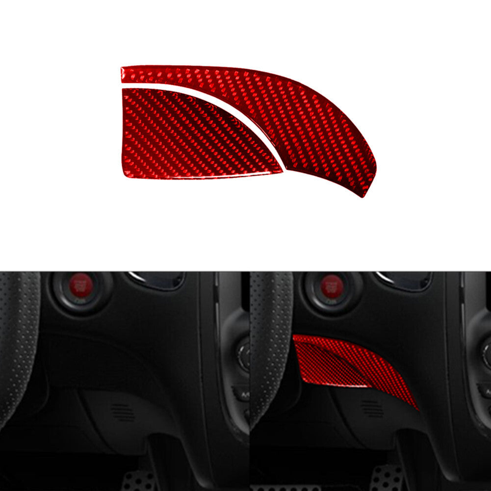 Red Carbon Fiber Right Side Of Steering Wheel Cover Trim for Dodge Durango 14-20