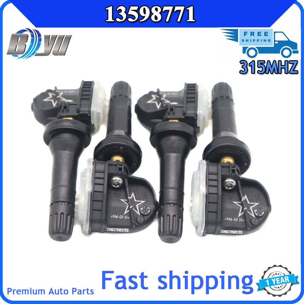 4X 13598771 TPMS New Tire Pressure Monitoring Sensor for Buick for Chevrolet GM 315MHz