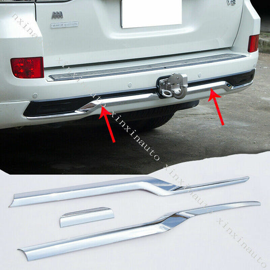 ABS Chrome Rear Bumper Molding Trim Strips For 2016-21 for Toyota for Land Cruiser LC200