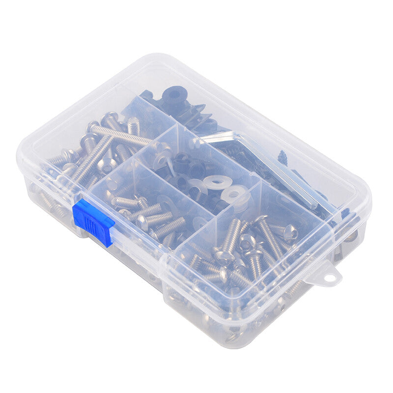 155-piece set of motorcycle body fairing bolts, screws, and nuts, stainless steel thread,