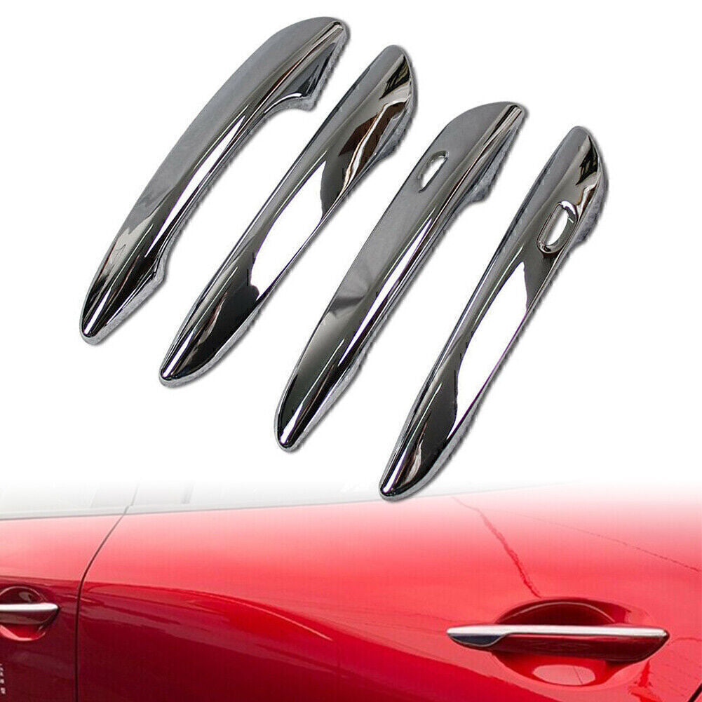 4X Chrome Car Door Handle Cover Trims ABS For 2019 2020 for Mazda 3 Sedan