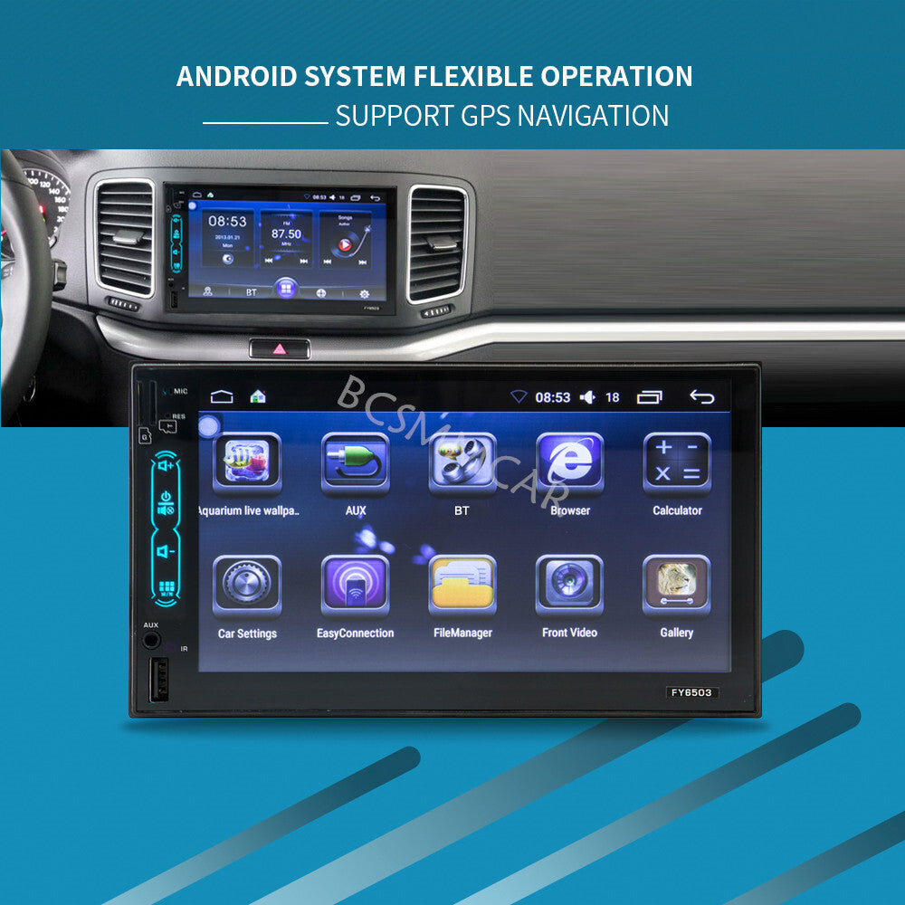 7in Double Din Car Stereo HD Touch Screen MP5 Player GPS WIFI Bluetooth FM USB