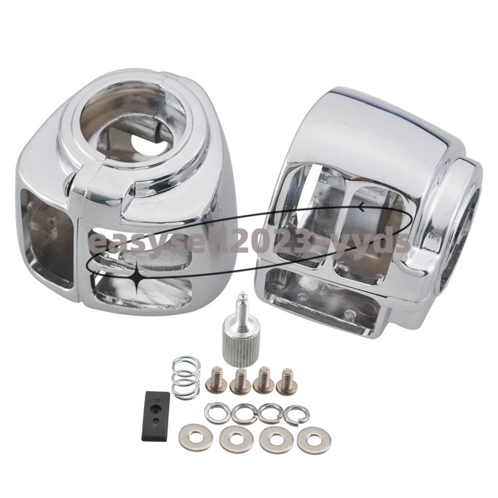 Chrome Handlebar Switch Button Housing Cover For Softail Dyna Sportster Touring