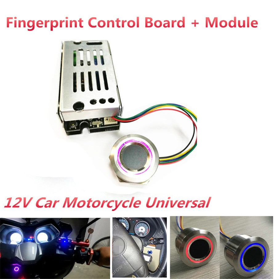 12V LED Fingerprint Control Board Module Switch Start Lock For Car Door Ignition