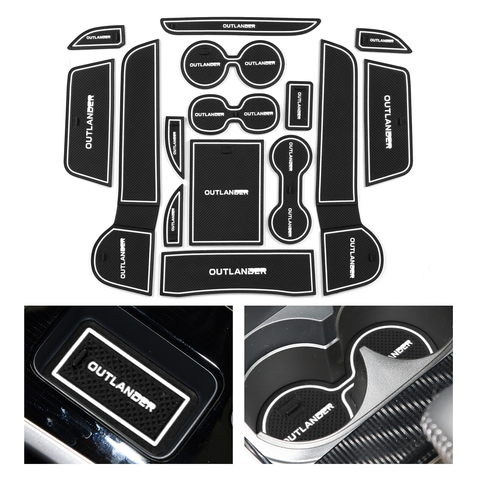 Anti-Slip Gate Slot Mat for Mitsubishi Outlander 2019-2021 Car Accessories WHITE