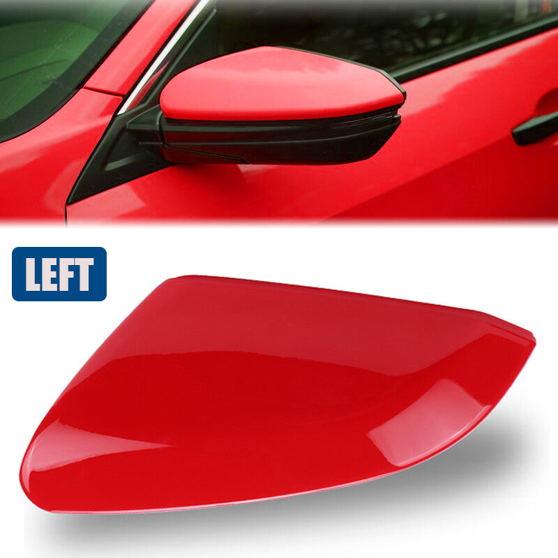 Left Driver Side Red Rearview Mirror Cap Cover LH fit for HONDA for CIVIC 2016-2021