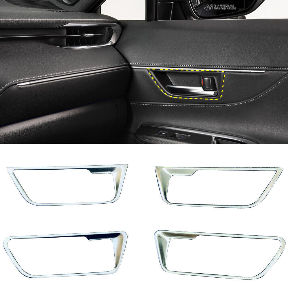 Matte Interior Door Handle Frame Trims Silver For 2020-2023 for Toyota Harrier Venza