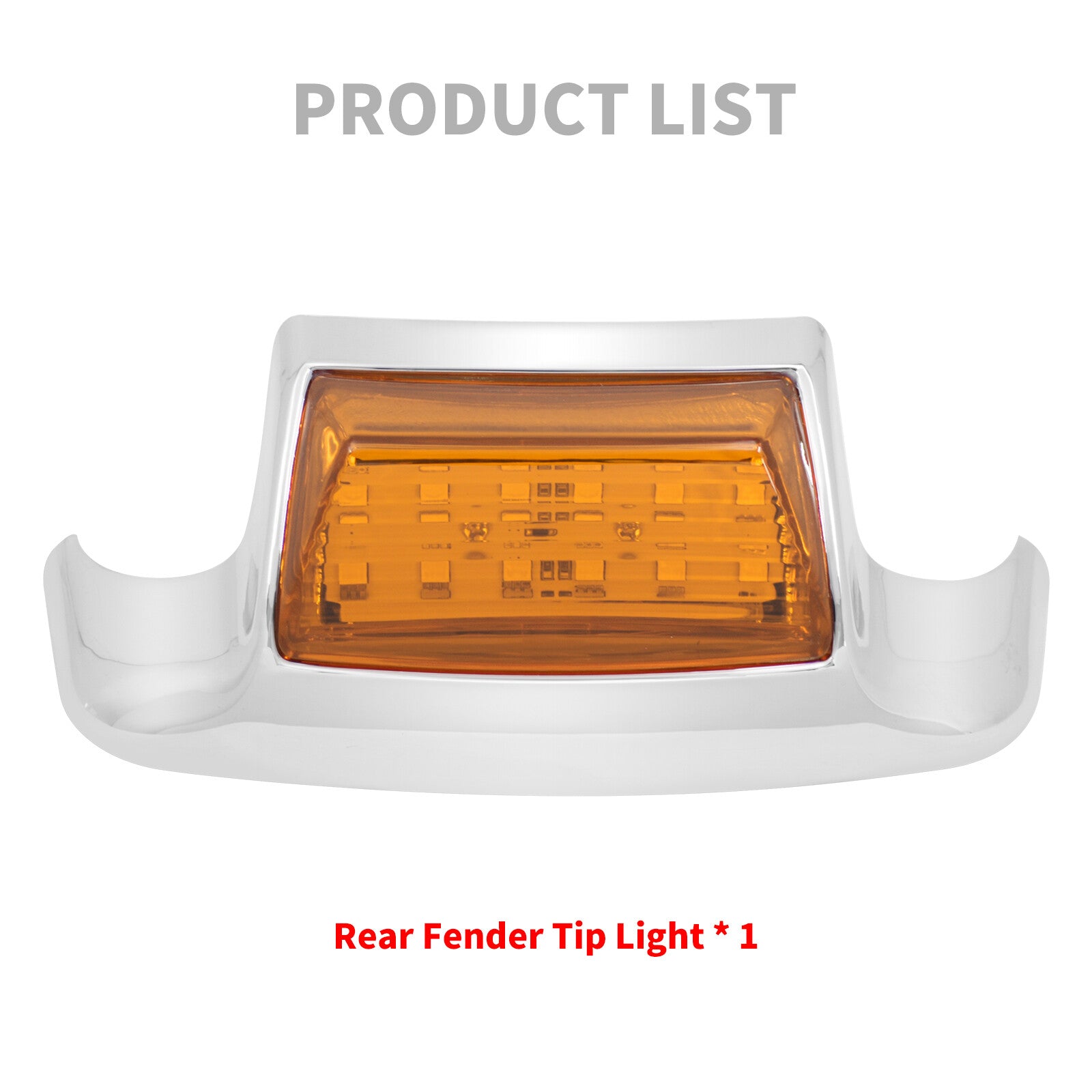 Rear Fender w/ Amber Lens Tip LED Light for Harley Electra Road Glide Softail