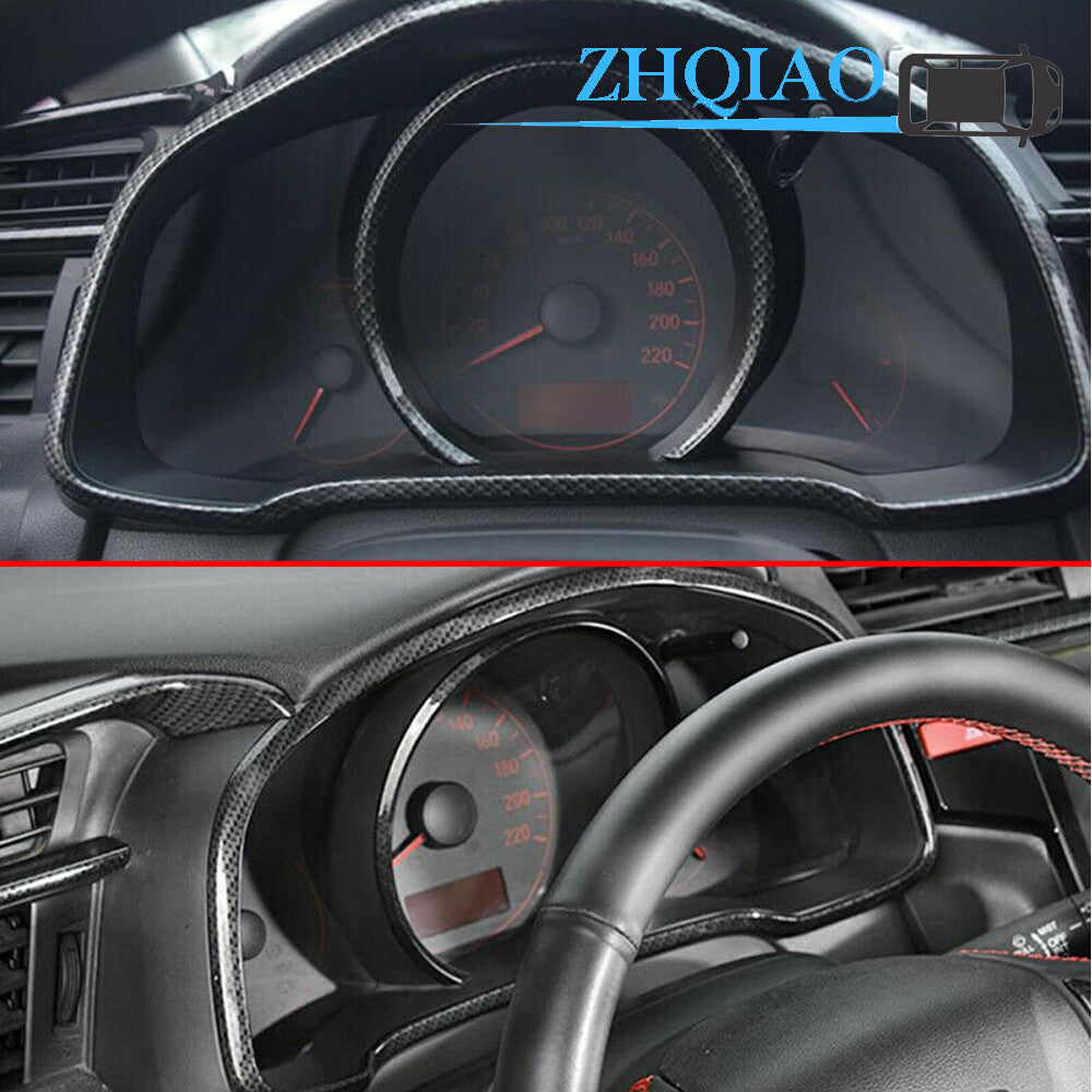 Carbon Fiber 1X Front Dashboard Frame Cover Trim Fits for Honda Jazz 2014-2018