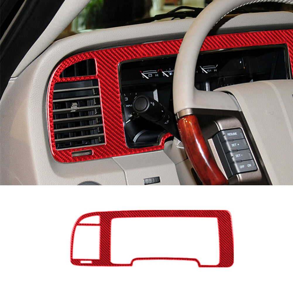Carbon fiber Inner Speedometer Red Trim Cover for Lincoln for Navigator 2007-2014