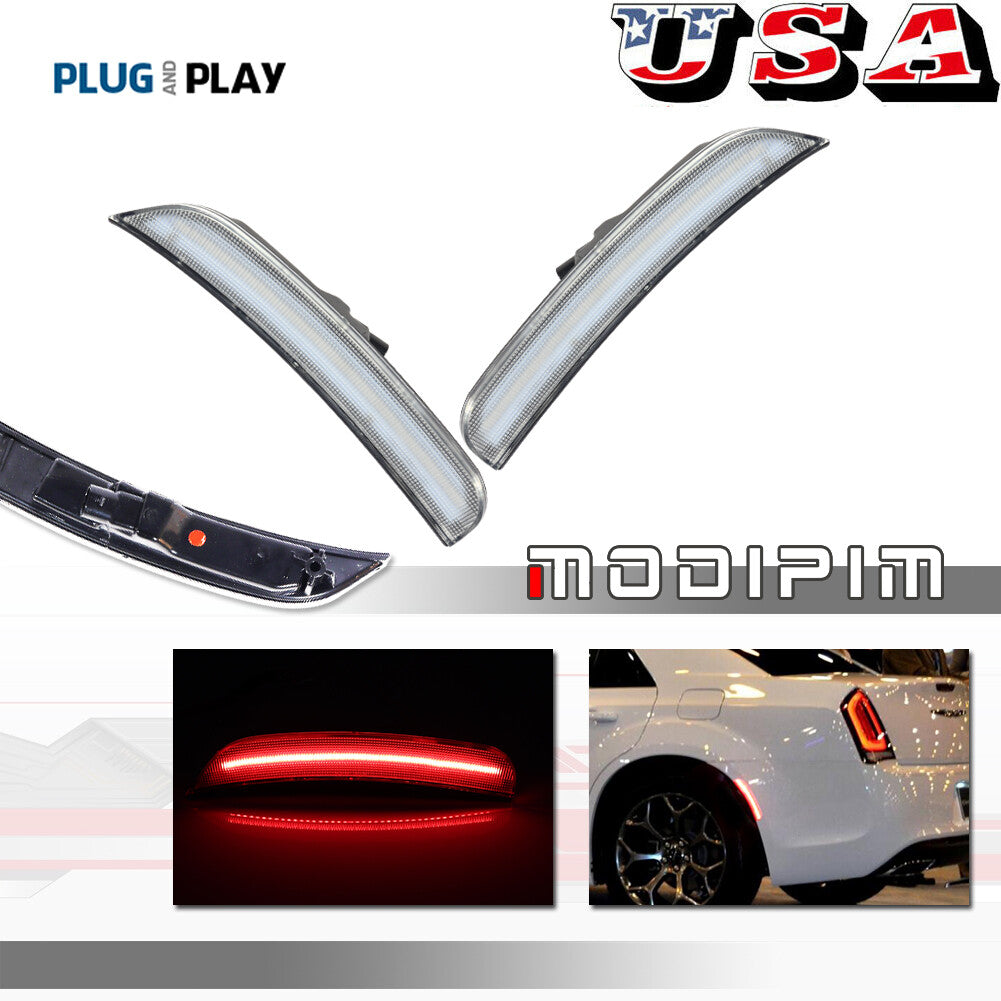 Clear lens with red LED rear marker light for 2015-2023 for Chrysler 300 300C
