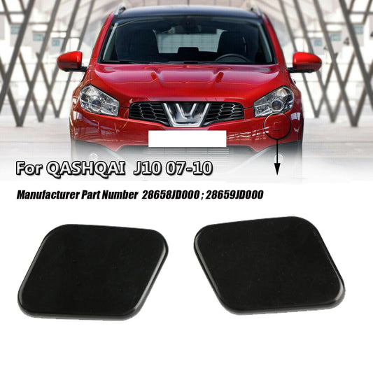 2 Headlight Washing Machine Nozzle Spray Cover for Nissan Qashqai J10 2006-2010