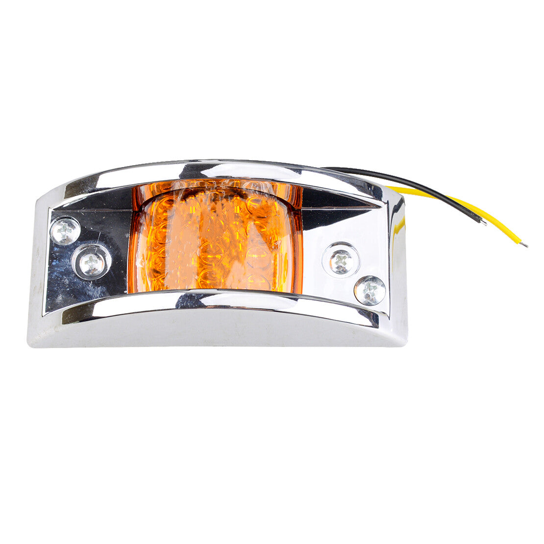 Pair Amber LED Fender Clearance Light Oval Trailer Truck Side Marker Light