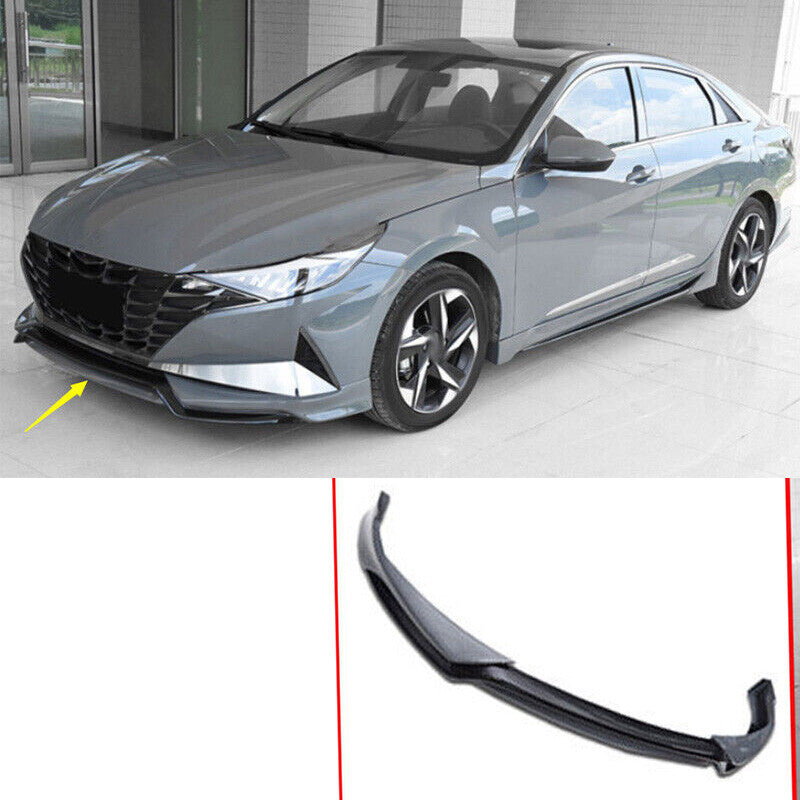 for Hyundai for Elantra 21-2023 Grey Black Glossy Front Bumper Lip Spoiler Splitter