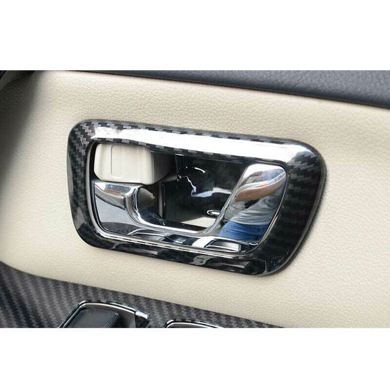 Carbon Fiber Inner Door Handle Bowl Cover for Mitsubishi Pajero Montero 2009-21