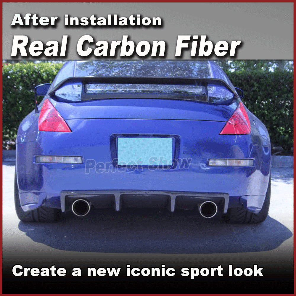 for Nissan Z33 350Z Convertible Coupe REAL Carbon Rear Bumper Diffuser Spoiler