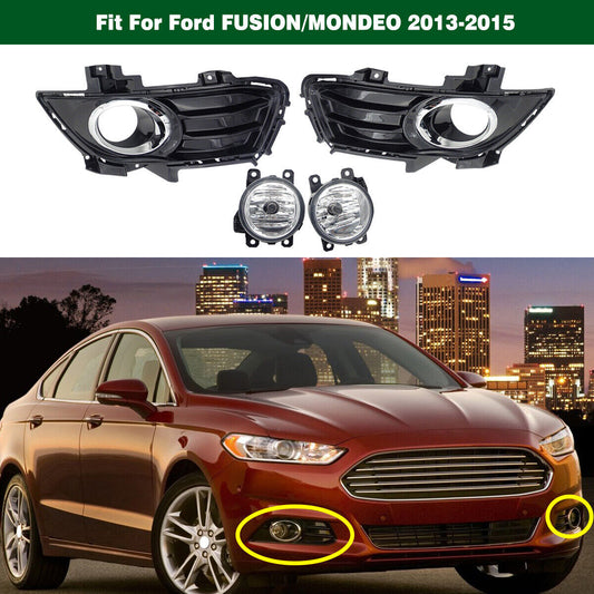 BUMPER CLEAR FOG LIGHT DRIVING LAMP W/COVER Fit for Ford Fusion/Mondeo 2013-2016