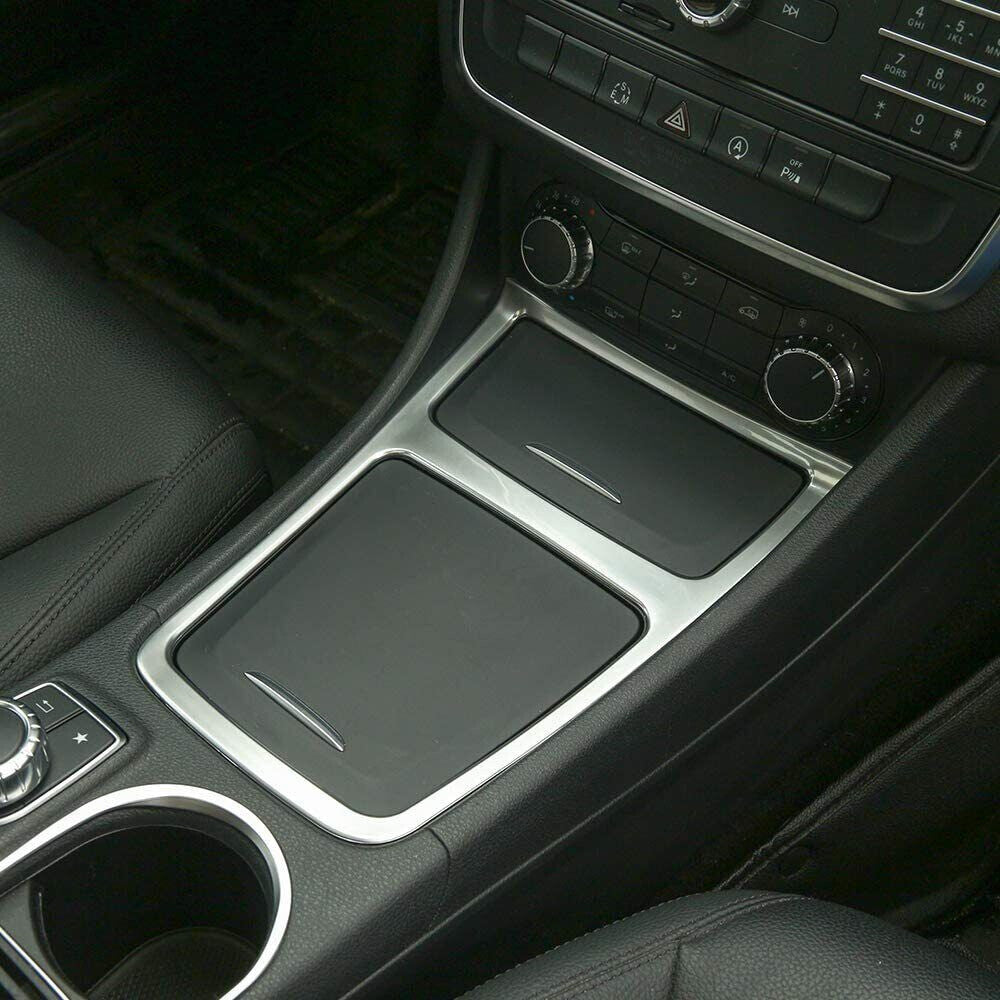 Silver ABS Central Storage Box Panel Cover for Benz A GLA CLA Class W176 2013-19