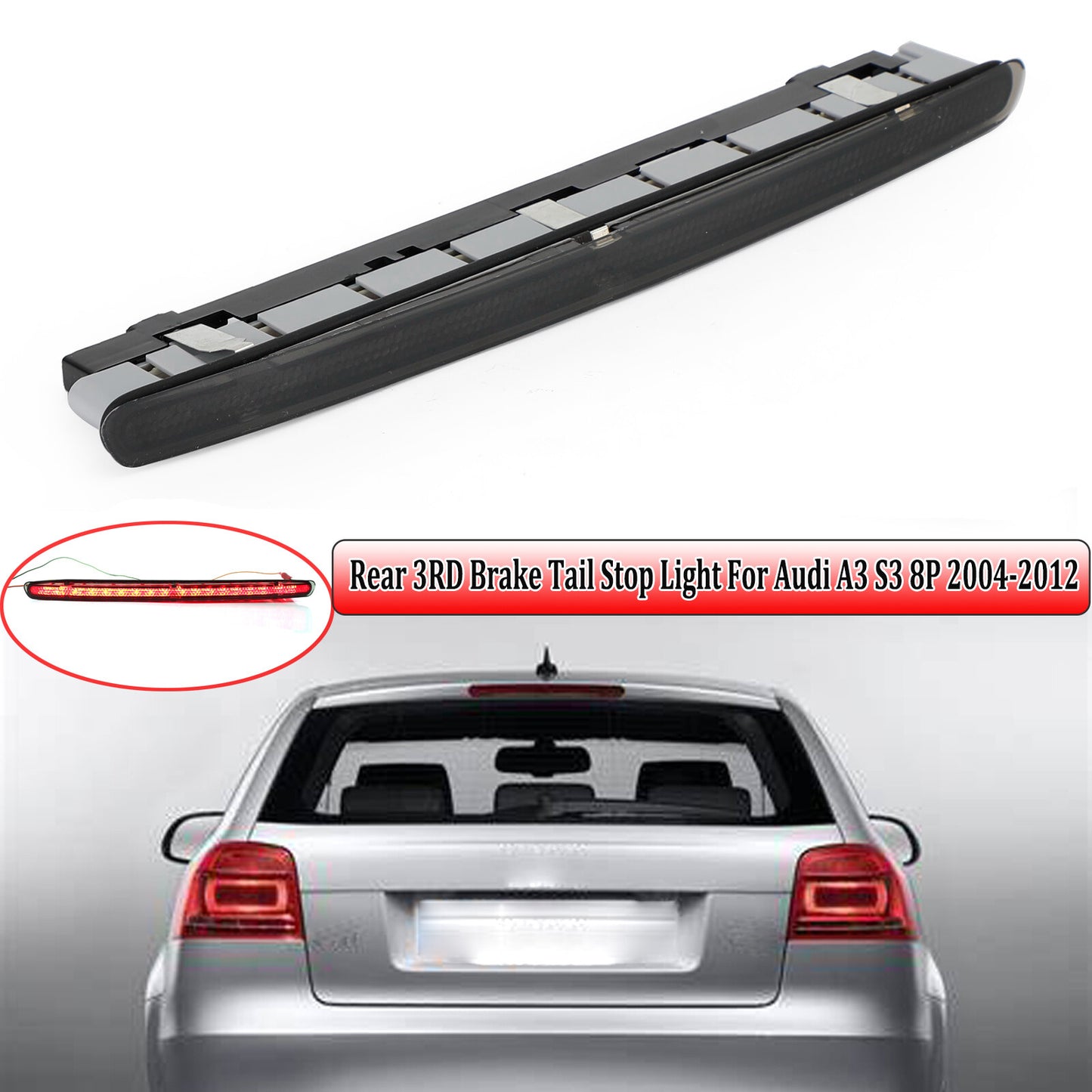 Smoked high-performance brake taillights are suitable for Audi A3, S3, RS3 3-door hatchbacks.