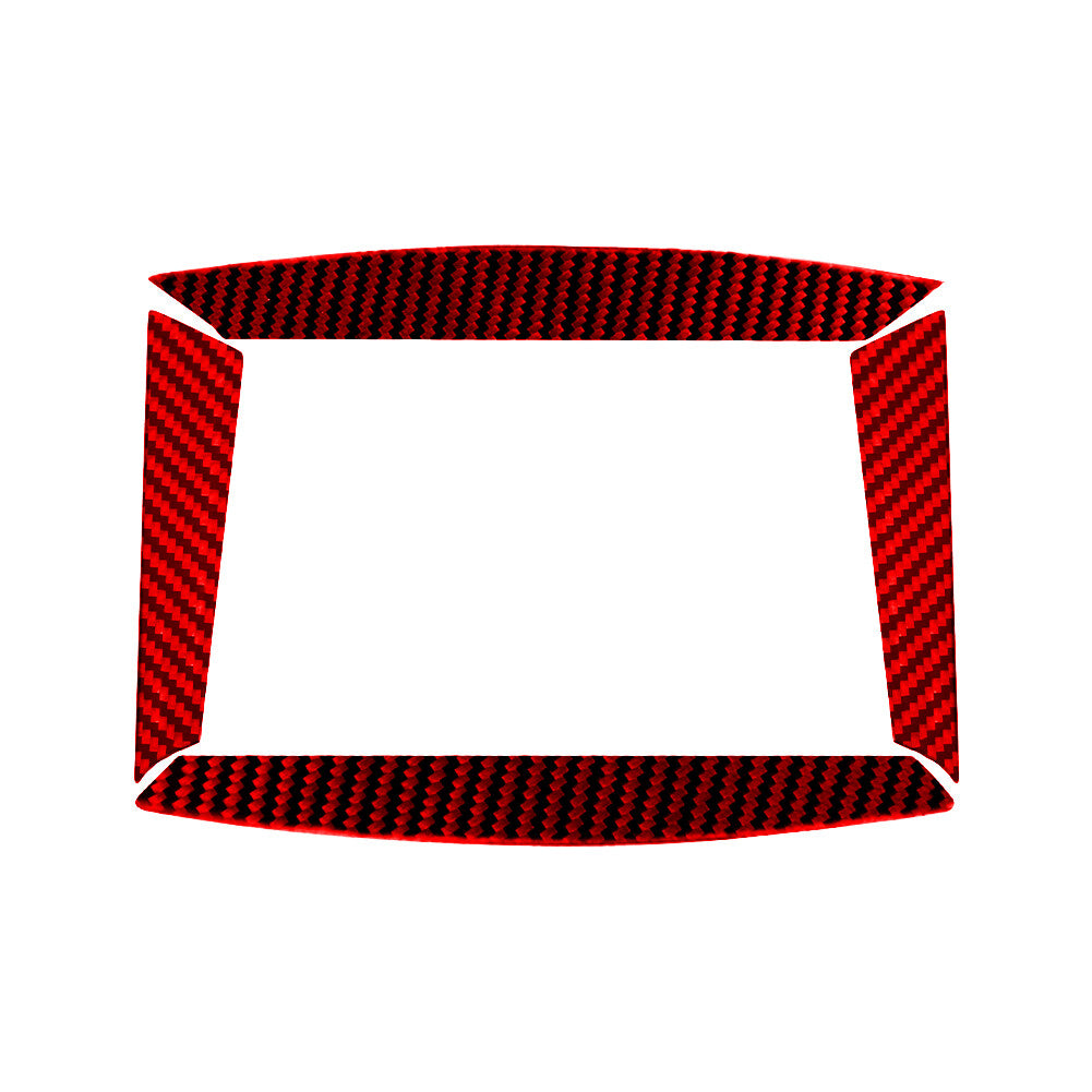 Red Carbon Fiber Navigation Outer Frame Cover for Subaru Legacy Outback 2010-14