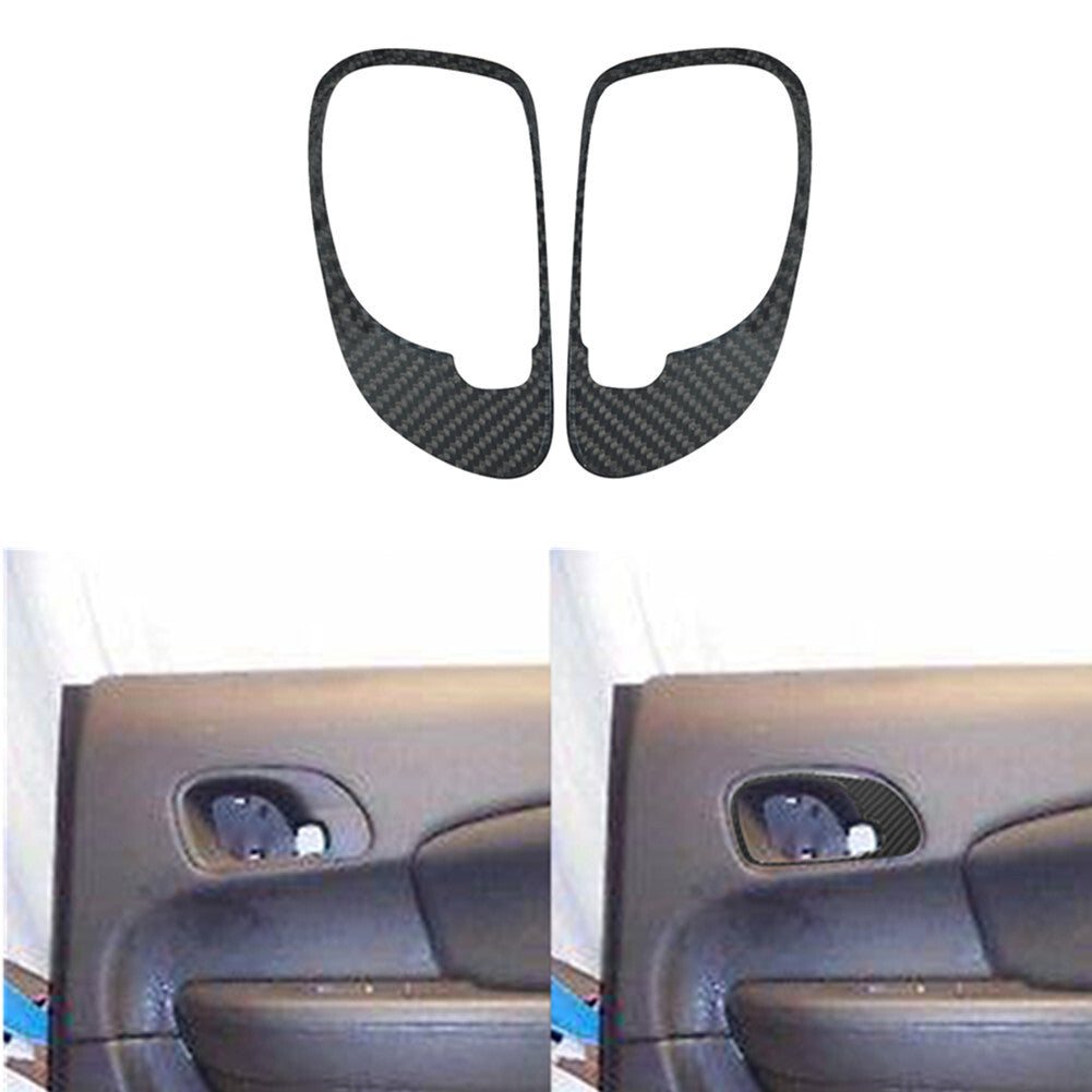 2X Carbon Fiber Rear Door Handle Frame Cover Trim for Chrysler 200 2011-2014