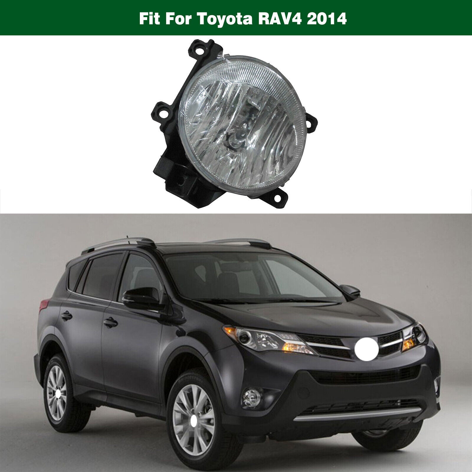 1PC Left Driving Fog Light Bumper Lamp W/ Bulb Clear for Toyota RAV4 2013-2015