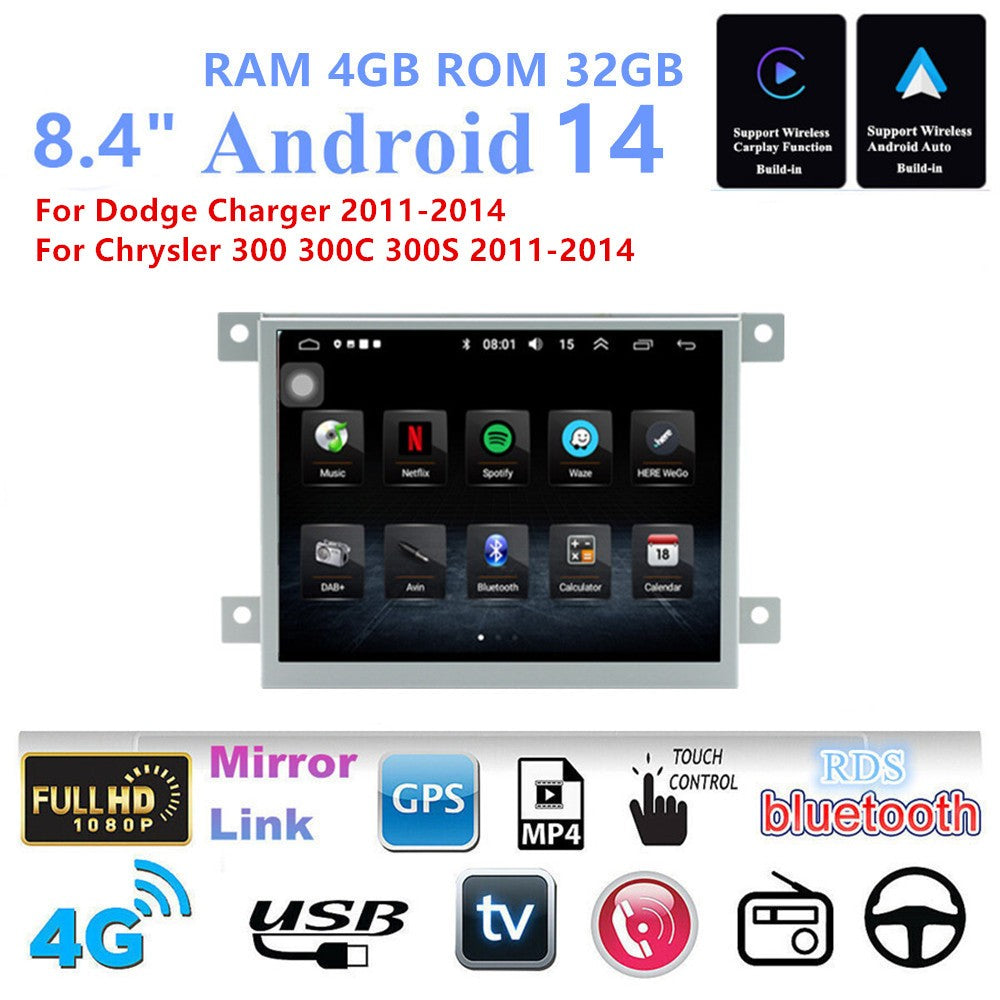8.4''Android 14 Carplay 4+32GB Car Stereo Radio GPS Navigation for Dodge for Charger