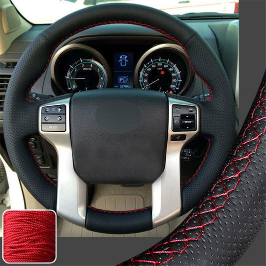 1x Stitching Leather Steering Wheel Cover Black for Toyota Tacoma Tundra for 4Runner