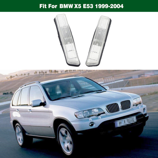 1Pair White Fender Side Marker Lights Turn Signal Lamps for BMW E53 X5 1999-2006