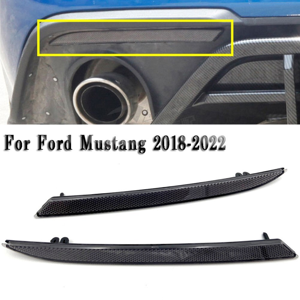 2-pack Black Smoked Lens Rear Bumper Reflector Lenses For- for Ford for Mustang 2018-22