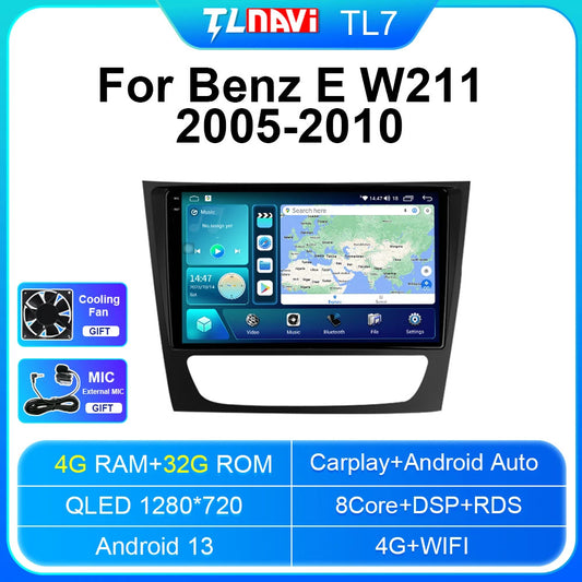 for Benz E Class W211 CLS W219 CLK W209 2005-2010 CarPlay Car Radio GPS Screen