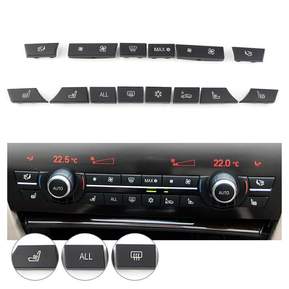 14 Button Key Caps Repair A/C Heater Switch 61319313924 Fit for BMW F07 F10 F11 F02