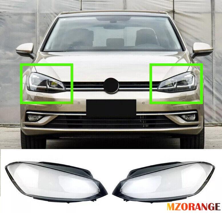 2¡Á F¨¹r for VW for Golf MK7.5 2017-2020 Scheinwerferglas Linse Scheinwerfer Abdeckung L+R