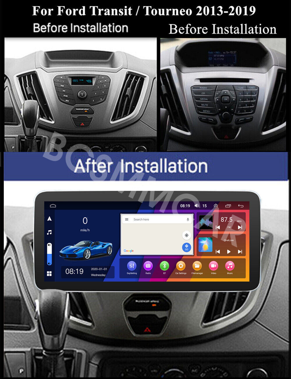 Fit for Ford Transit Custom Tourneo 2013-2019 Radio For Carplay Android Stereo
