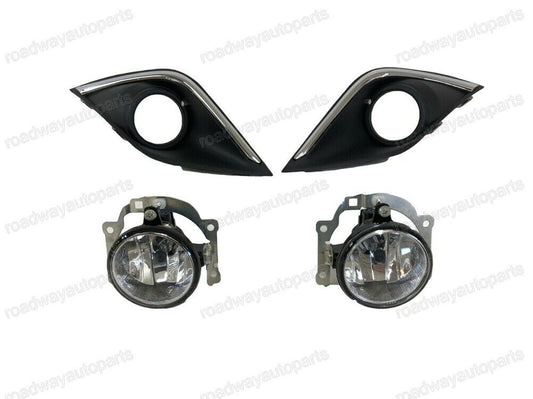 1Set Clear Fog Lights Lamps W/ Cover Bezel for Mitsubishi Outlander 2016-2019